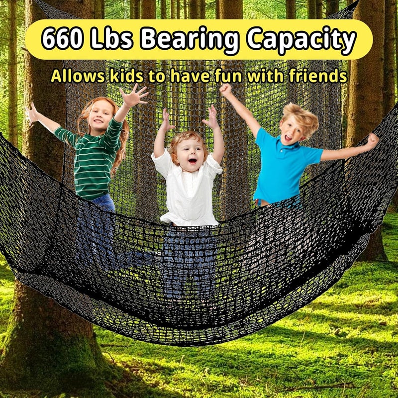 Toriexon Climbing Cargo Net 9.8' x 9.8', Double Layers Playground Safety Net, with Storage Bag Climbing Net for Kids Outdoor Treehouse - Image 4